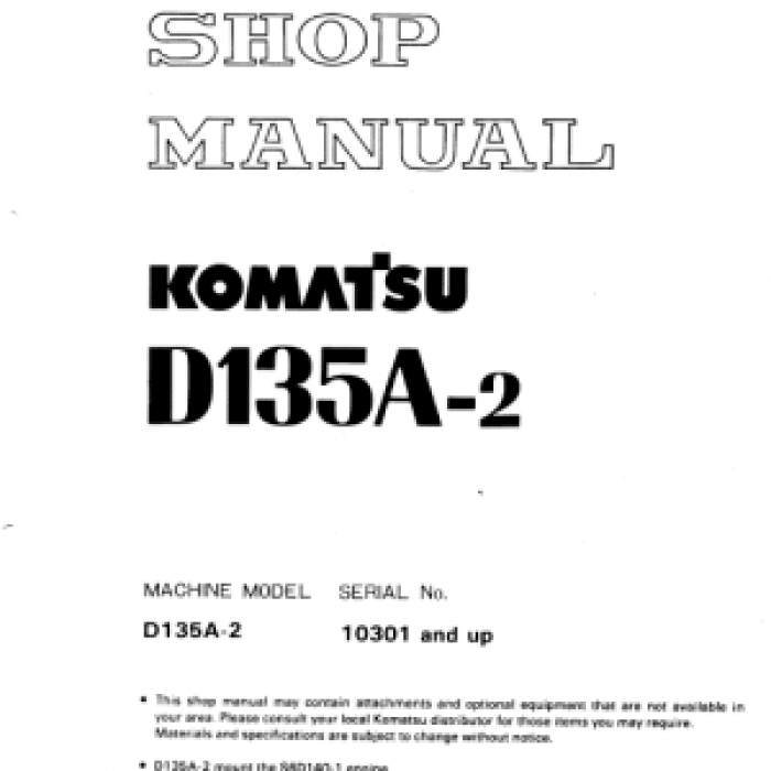 Komatsu D135A-2 Dozer Service Manual