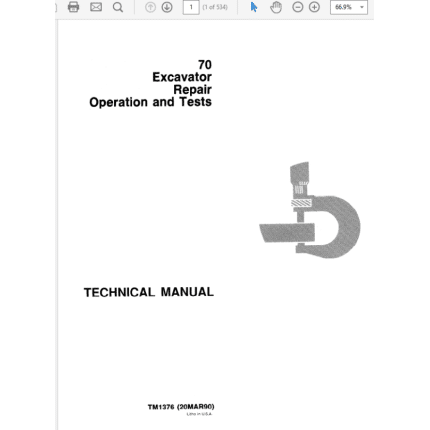 John Deere 70 Excavator Service Manual