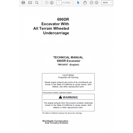 John Deere 690DR Excavator Service Manual