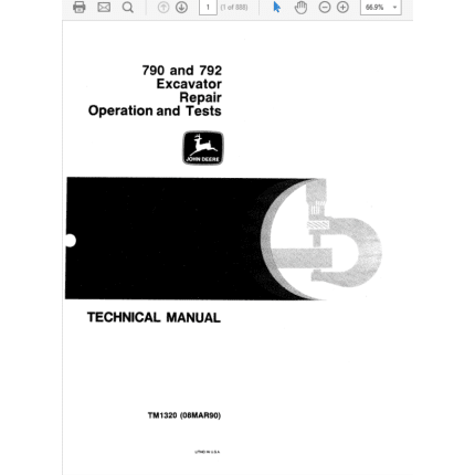 John Deere 790, 792 Excavator Service Manual