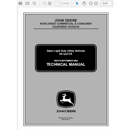 John Deere CS and CX Gator Utility Vehicles Service Manual