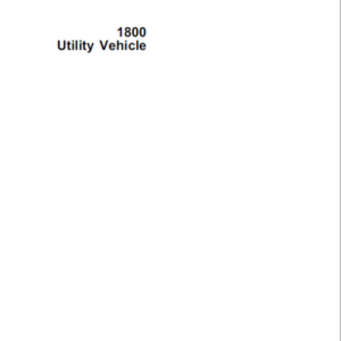 John Deere 1800 Utility Vehicle Service Manual