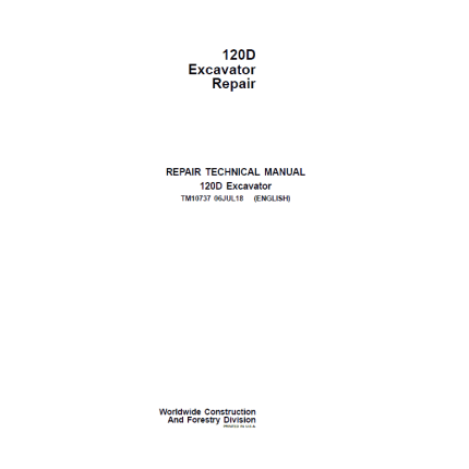 John Deere 120D Excavator Repair Service Manual