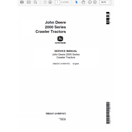 John Deere 2000 Series Crawler Tractors Service Manual SM-2037