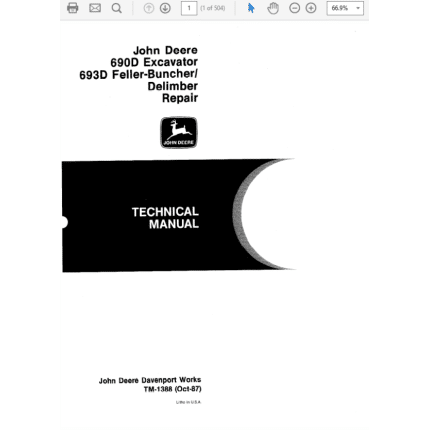 John Deere 690D, 693D Excavator Service Manual