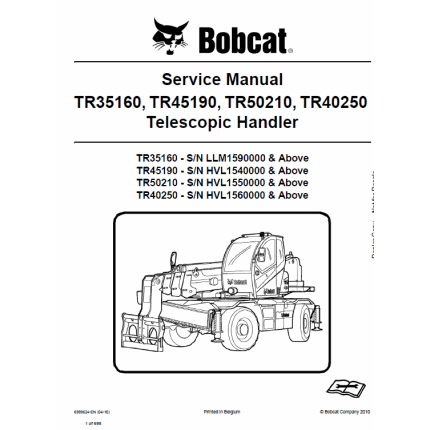 Bobcat TR35160 TR40250 Telescopic Service Manual