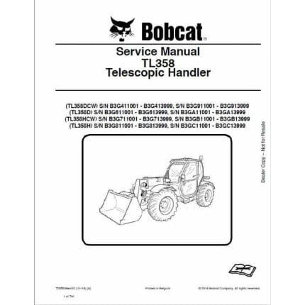 Bobcat TL358 versaHANDLER Telescopic Service Repair Manual