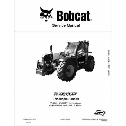 Bobcat TL43.80 TL43.80X2 Telescopic Service Repair Manual