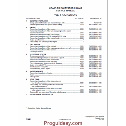 1 62 Case CX700B Crawler Service Repair Manual