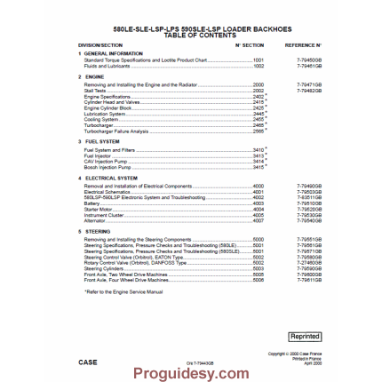 Case 580L 580SL 590SL Backhoe Loader Operators Manual