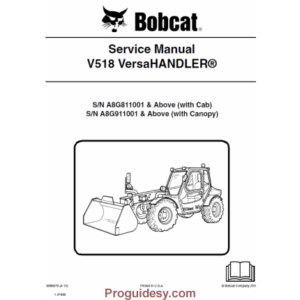 Bobcat V518 Versa HANDLER Telescopic Service Manual