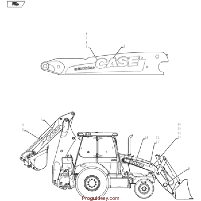 992037 Case 580n Tier 3 Tractor Loader Backhoe Parts Manual